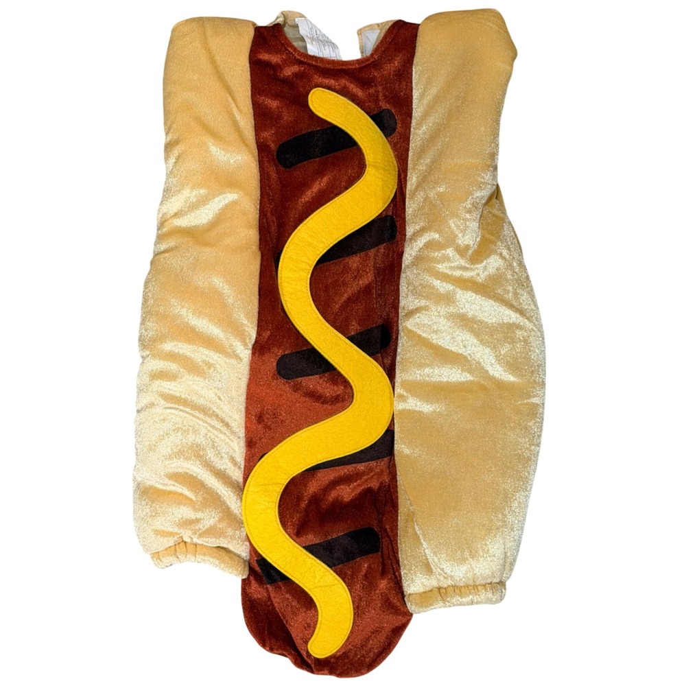 Hot Dog Costume Toddler Kids Brown Tan Polyester Plush Halloween Vest Food Fun